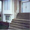 Wrought Iron Railing with a double top-bar, for a step with an intermediate landing - white